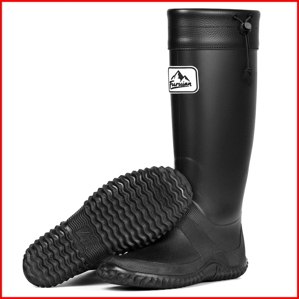 Women's Tall Waterproof Rain Boots Lightweight Packable Rubber Garden Boots